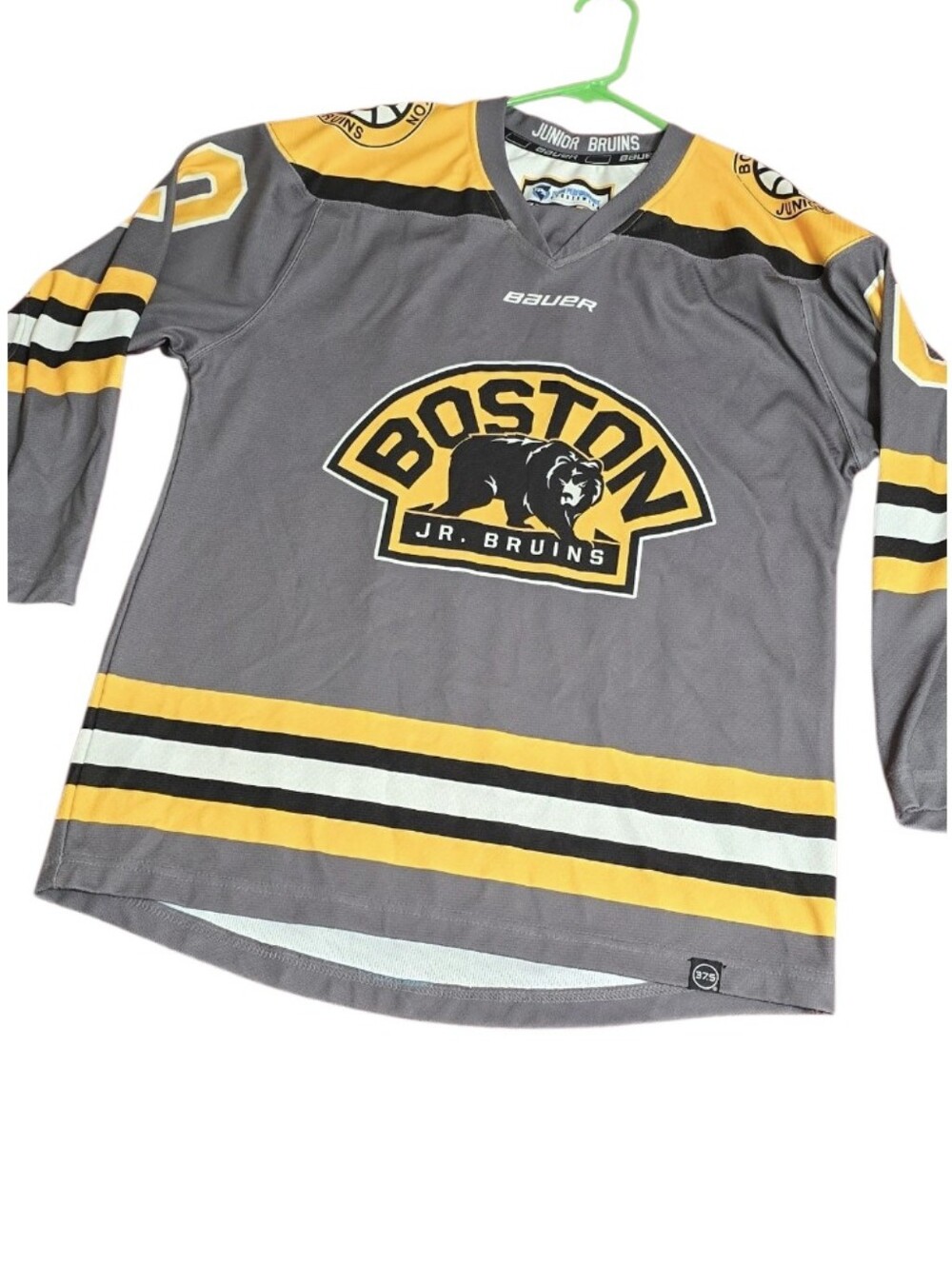 #X05 Bauer Boston Jr. Bruins Gray & Yellow Hockey Jersey